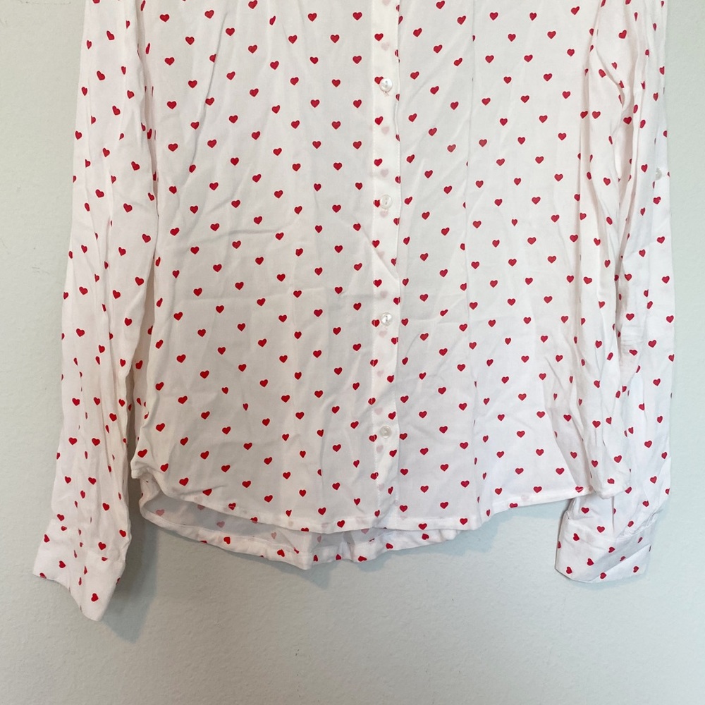 Japna Heart Print Button Front Collared Shirt Pre… - image 6